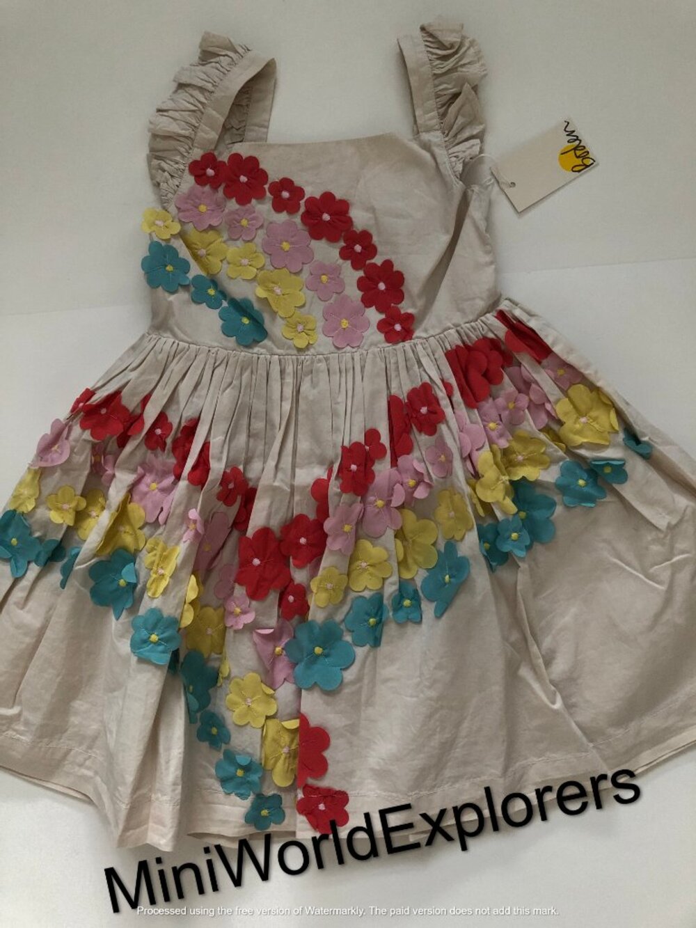 NWT Mini Boden Flutter Flower Rainbow Dress - Picture 7 of 8